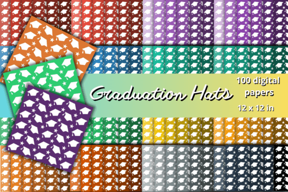 100 Colorful Graduation Digital Papers