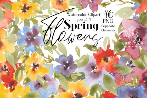 Abstract Watercolor Flowers Clipart PNG: A Creative Toolkit for Modern Designers