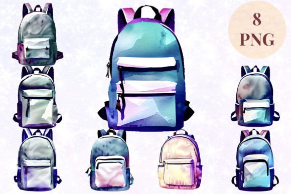 Backpack Watercolor 2 Clipart PNG: A Versatile Asset for Creative Projects