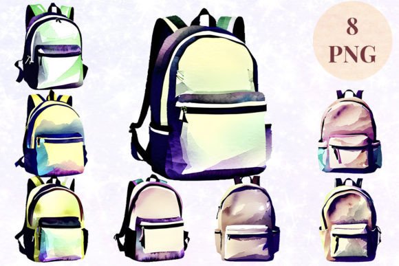 Backpack Watercolor 9 Clipart PNG: A Versatile Asset for Modern Creative Projects
