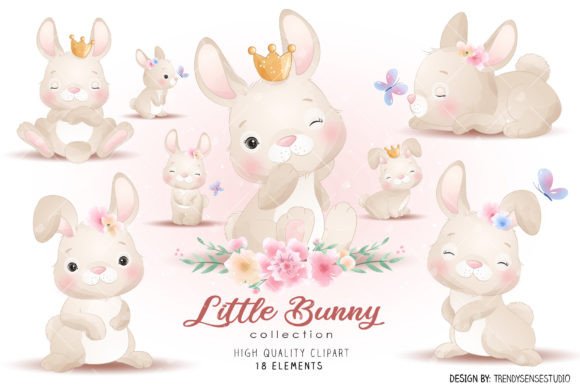 Little Bunny Collection Clipart: Bringing Soft Watercolor Charm to Your Creative Projects