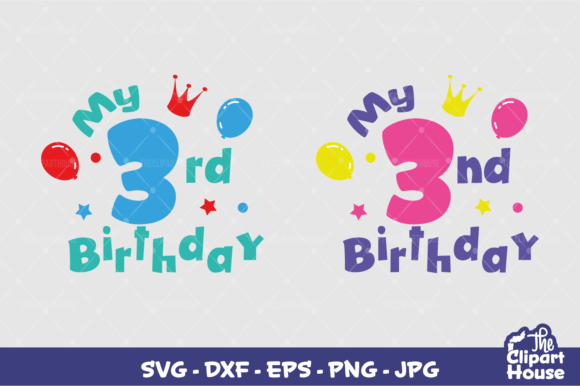 My 3rd Birthday: A Modern Celebration Design for Cutting Machines