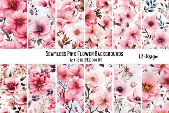 Seamless Pink Floral Pattern Backgrounds for Creatives