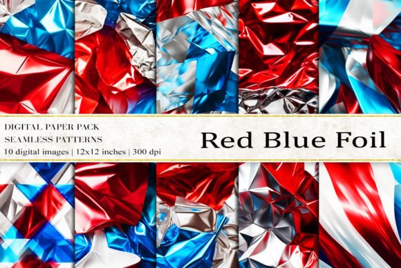 Unlocking Creative Potential with Red Blue Foil Digital Papers