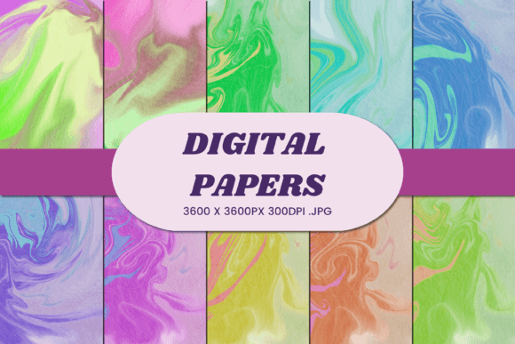 Watercolor Marble Liquid 5 Digital Paper