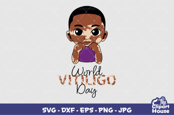 World Vitiligo Day Boy Design for Cutting Machines